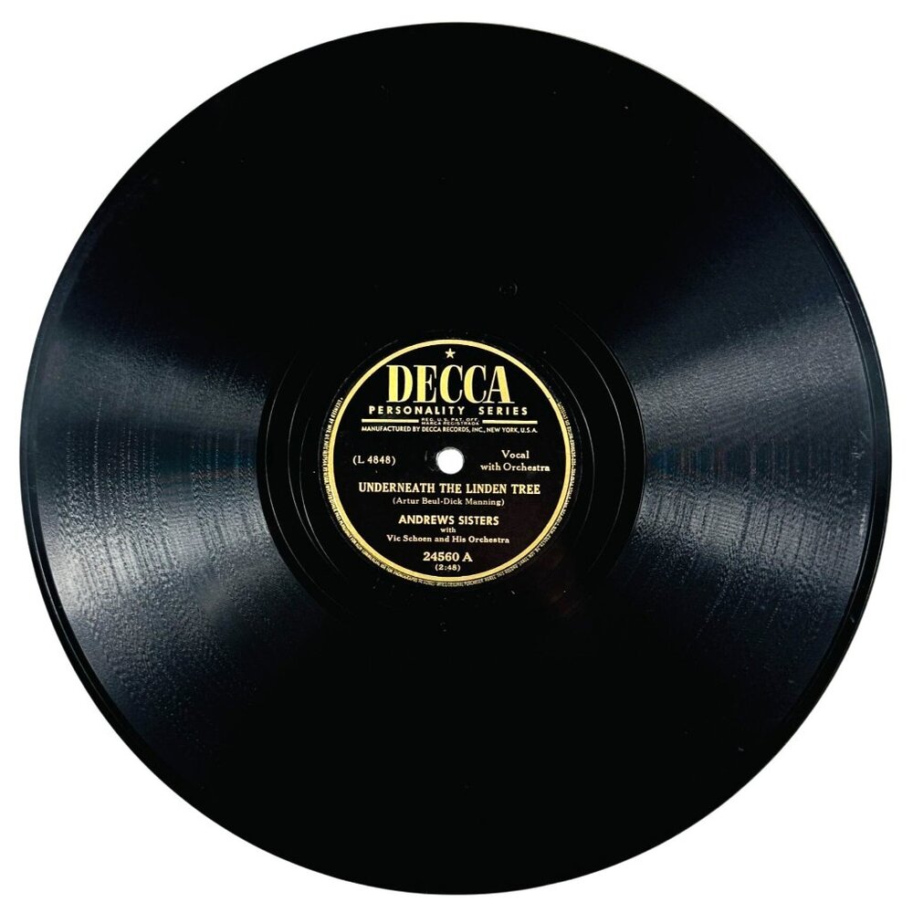 Patty Andrews Sisters Underneath The Linden Tree / You Was Decca 24560 78 RPM